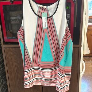 NWT Le Lis Colorful Geometric Women's Top